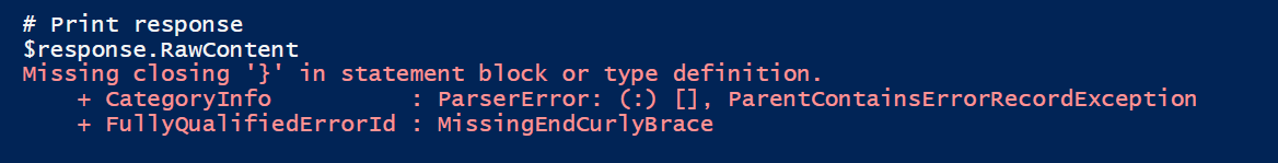 Powershell INC Error